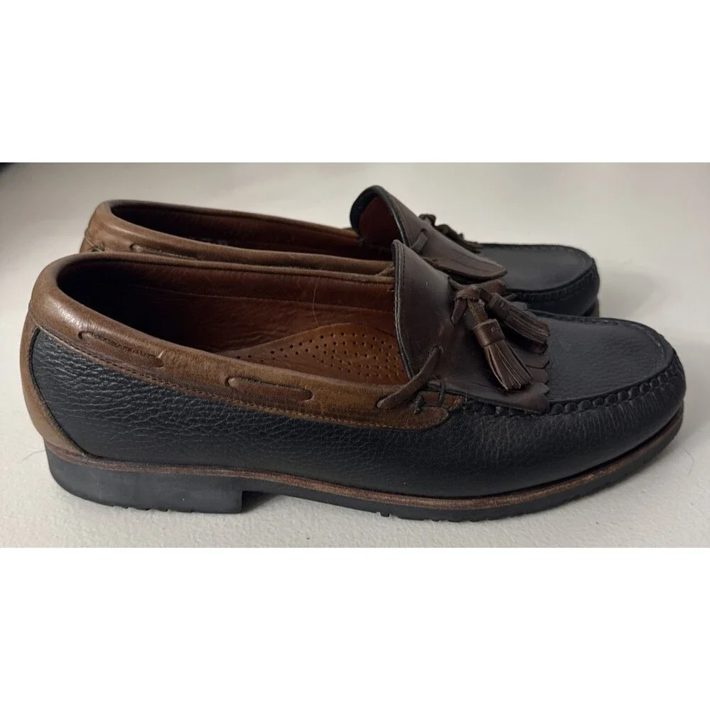Allen Edmonds Nashua Loafers Dress Shoes Mens Black Brown Leather USA Size 10.5